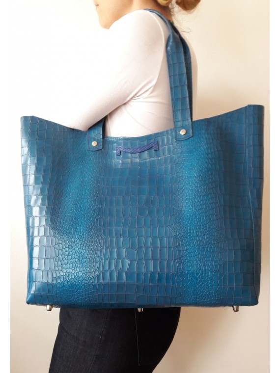 Petit sac shopping bleu