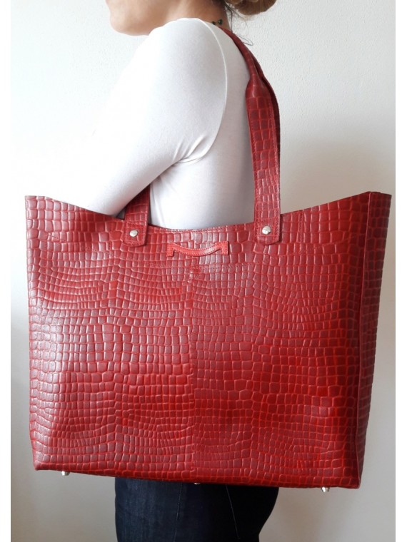 Grand sac shopping rouge